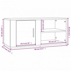 Szafka pod TV, szarość betonu, 80x31,5x36 cm