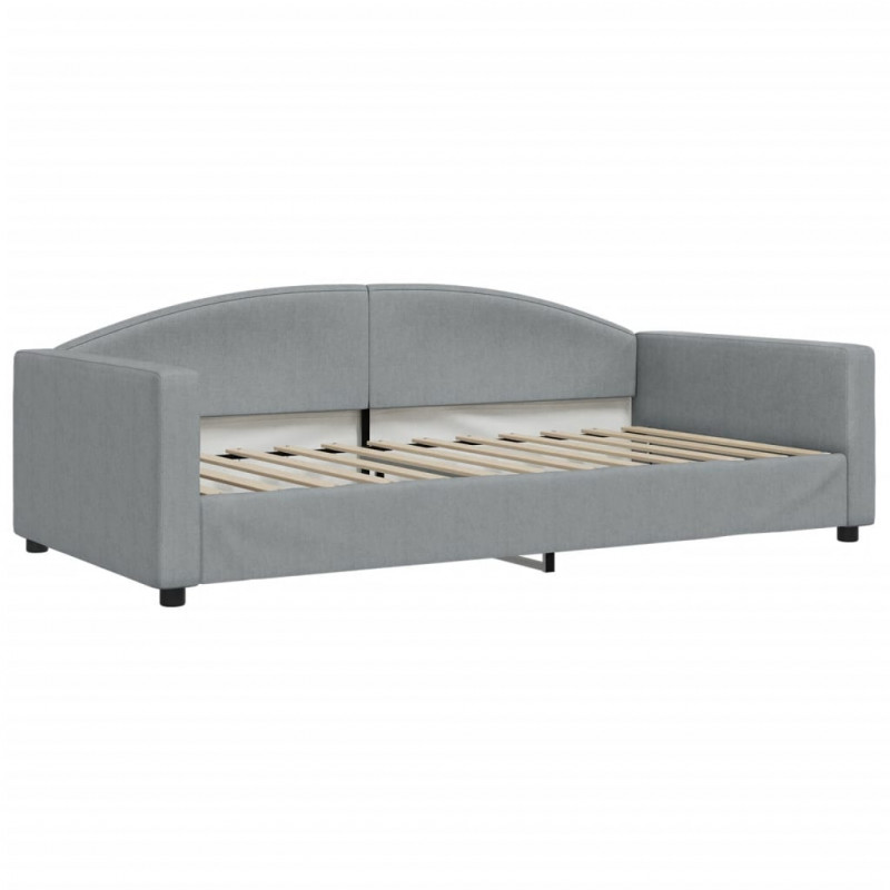 Sofa rozsuwana z materacami, jasnoszara, 100x200 cm, tkanina