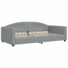 Sofa rozsuwana z materacami, jasnoszara, 100x200 cm, tkanina