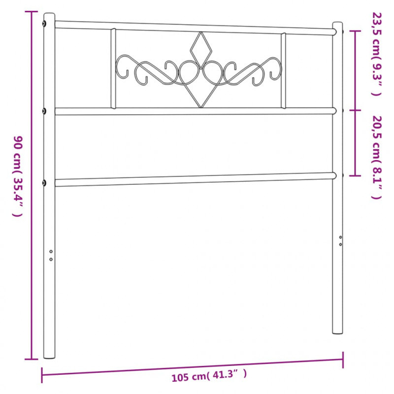 Metalowe wezgłowie, białe, 100 cm