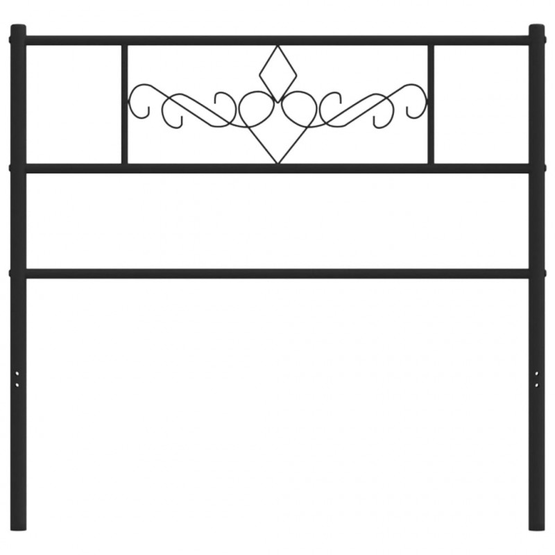Metalowe wezgłowie, czarne, 80 cm