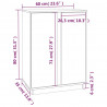 Szafka, 60x35x80 cm, lite drewno sosnowe