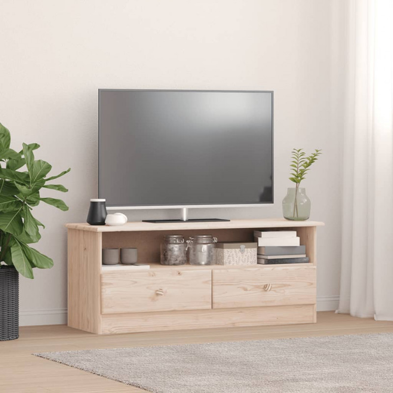 Szafka RTV z szufladami ALTA, 100x35x41 cm, drewno sosnowe