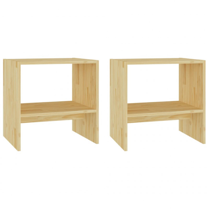 Szafki nocne, 2 szt., 40x30,5x40 cm, lite drewno sosnowe