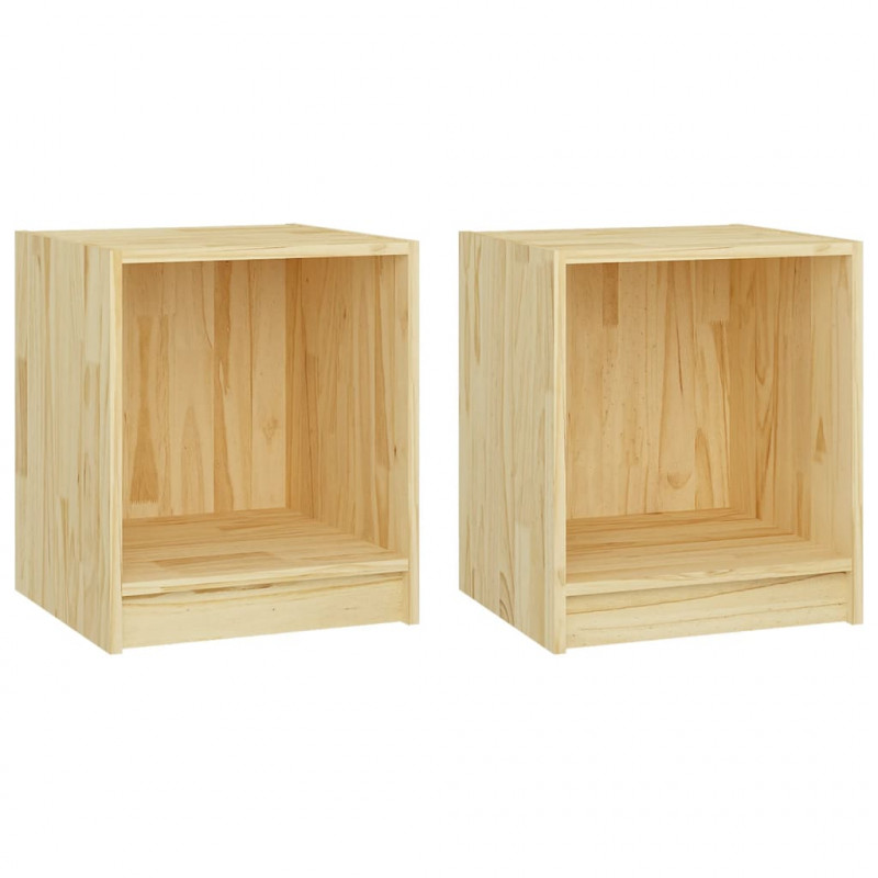 Szafki nocne, 2 szt., 35,5x33,5x41,5 cm, lite drewno sosnowe
