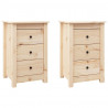 Szafki nocne, 2 szt., 40x35x61,5 cm, lite drewno sosnowe