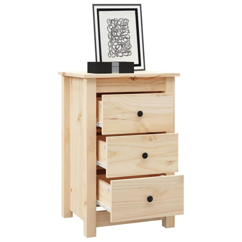 Szafki nocne, 2 szt., 40x35x61,5 cm, lite drewno sosnowe
