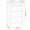 Szafki nocne, 2 szt., 40x35x61,5 cm, lite drewno sosnowe