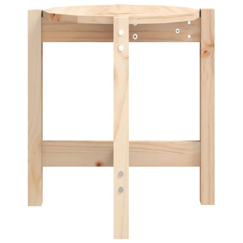 Stolik kawowy, Ø 42,5x45 cm, lite drewno sosnowe