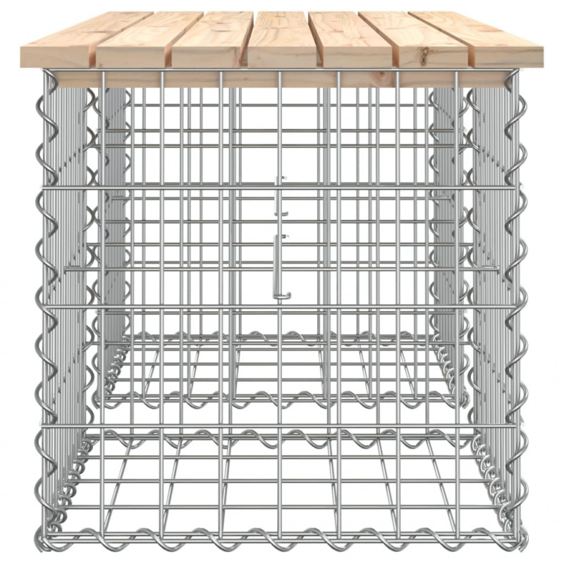 Ławka ogrodowa, z gabionem, 103x44x42 cm, lite drewno sosnowe