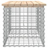 Ławka ogrodowa, z gabionem, 103x44x42 cm, lite drewno sosnowe