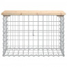 Ławka ogrodowa z gabionem, 63x31,5x42 cm, lite drewno sosnowe