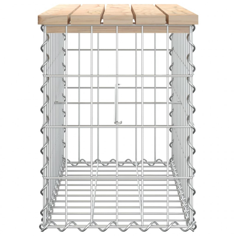 Ławka ogrodowa z gabionem, 63x31,5x42 cm, lite drewno sosnowe