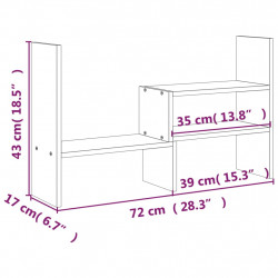 Podstawka na monitor, (39-72)x17x43 cm, lite drewno sosnowe