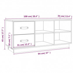 Szafka na buty, 100x34x45 cm, lite drewno sosnowe