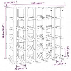 Stojak na wino, 58,5x33x60,5 cm, lite drewno sosnowe