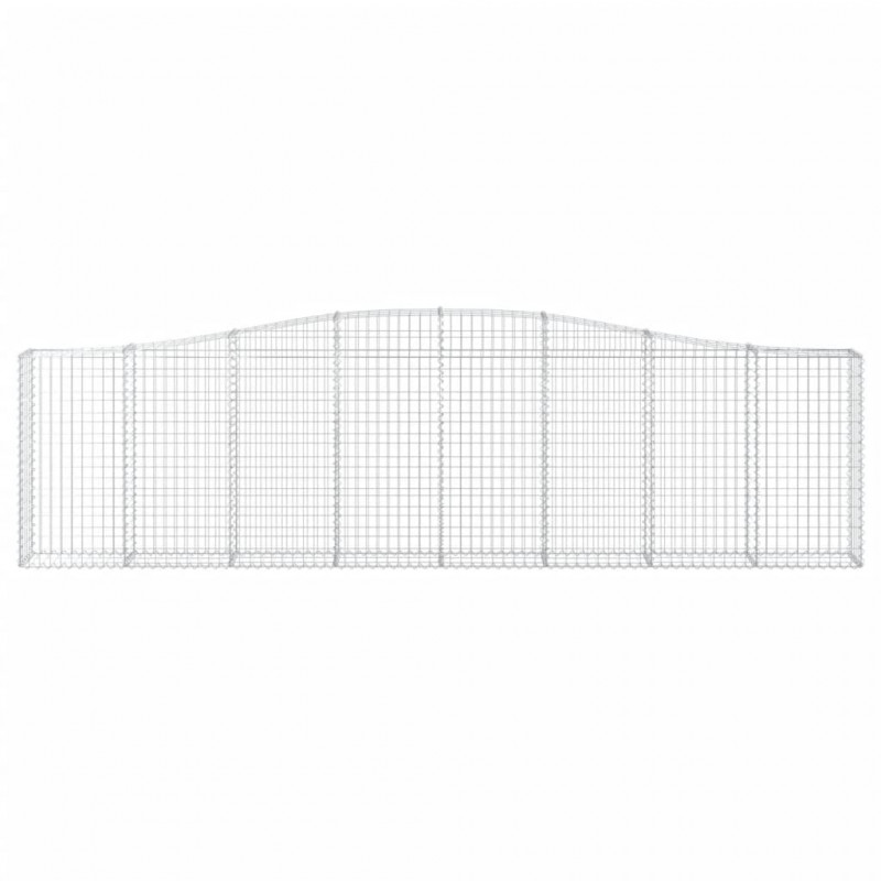 Kosze gabionowe, 2 szt, 400x30x100/120 cm, galwanizowane żelazo