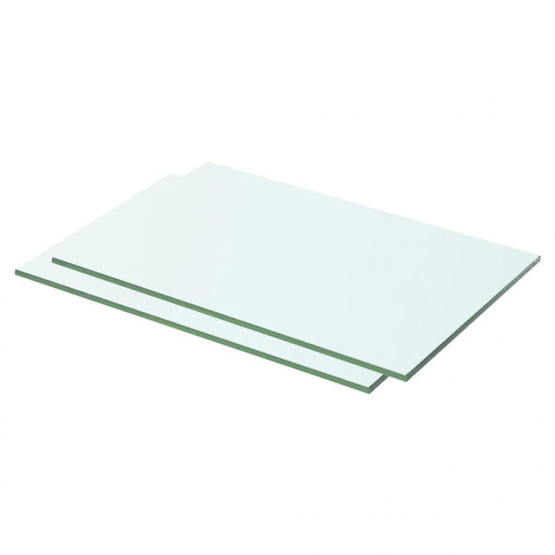 Półki, 2 szt., panel z przezroczystego szkła, 50 x 25 cm