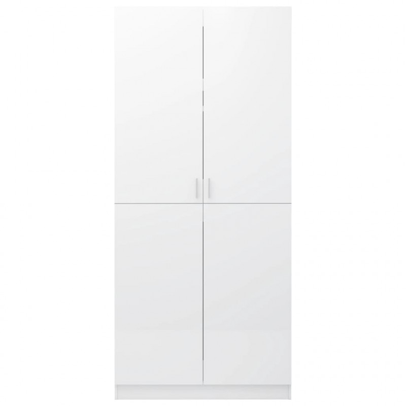 Szafa, wysoki połysk, biała, 80x52x180 cm