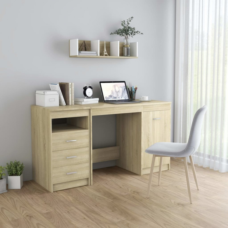 Biurko, dąb sonoma, 140x50x76 cm, materiał drewnopochodny