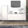 Szafki pod TV, 2 szt., białe, lite drewno sosnowe