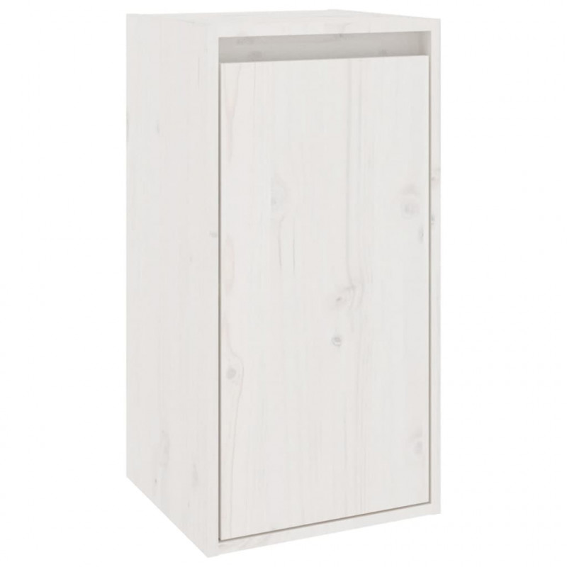 Szafki pod TV, 2 szt., białe, lite drewno sosnowe