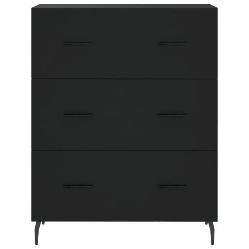 Witrynka, czarna, 69,5x34x180 cm, materiał drewnopochodny