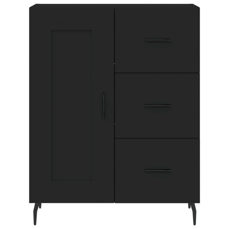 Witrynka, czarna, 69,5x34x180 cm, materiał drewnopochodny