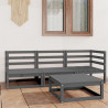 4-cz. zestaw mebli wypoczynkowych do ogrodu, szary, sosnowy