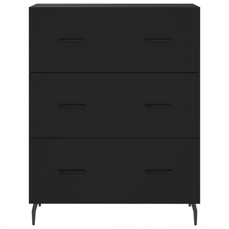 Witrynka, czarna, 69,5x34x180 cm, materiał drewnopochodny