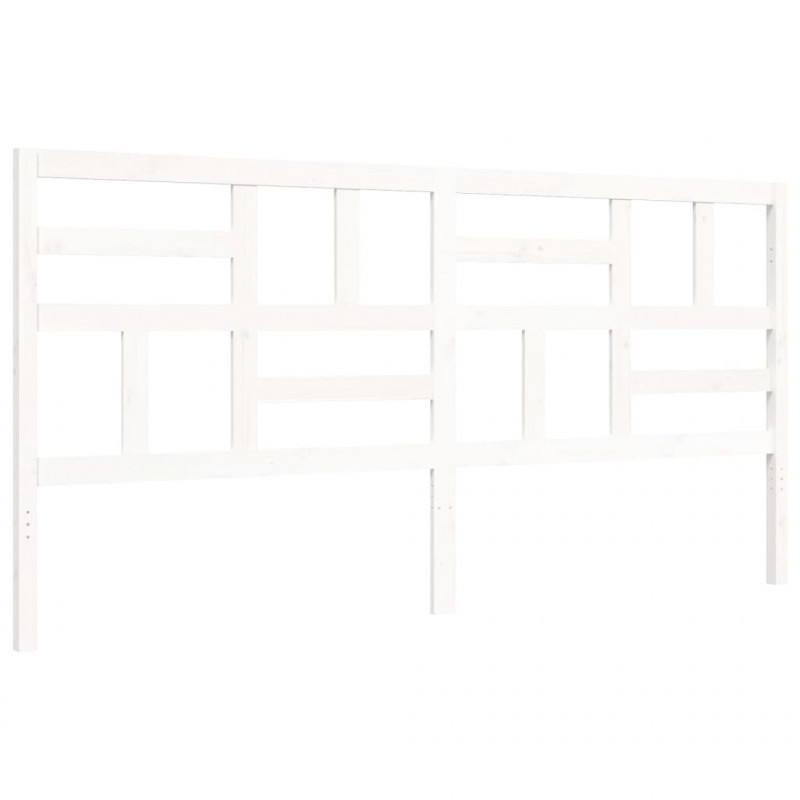 Łóżko bez materaca, białe, 200x200 cm, lite drewno sosnowe