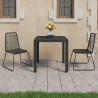 3-częściowy zestaw mebli ogrodowych, rattan PVC, czarny