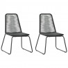 3-częściowy zestaw mebli ogrodowych, rattan PVC, czarny