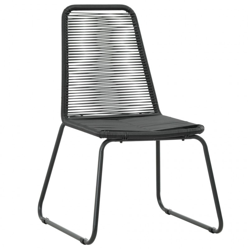 3-częściowy zestaw mebli ogrodowych, rattan PVC, czarny