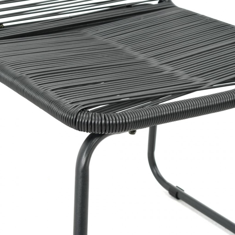 3-częściowy zestaw mebli ogrodowych, rattan PVC, czarny