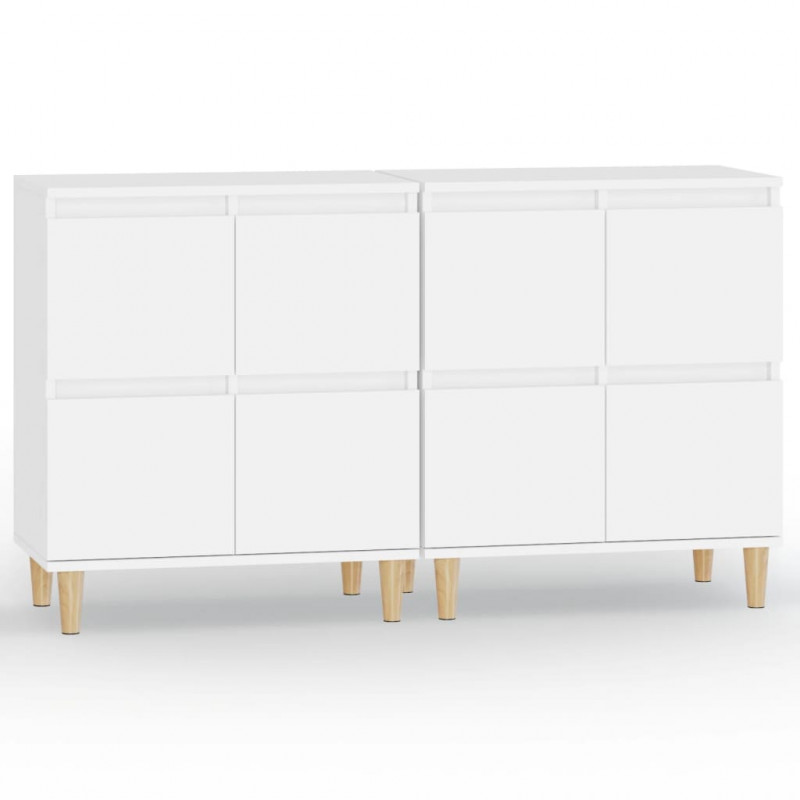 Komody, 2 szt., białe, 60x35x70 cm, materiał drewnopochodny