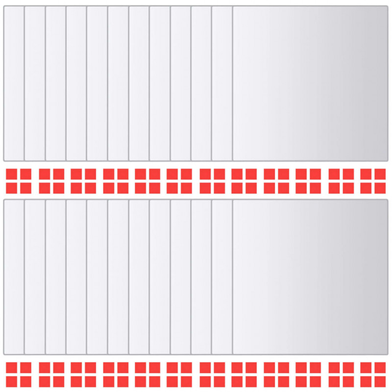 Płytki lustrzane, 48 szt., kwadratowe, szklane