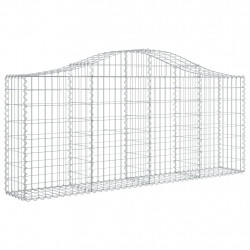 Kosze gabionowe, 4 szt, 200x30x80/100 cm, galwanizowane żelazo