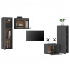 Szafki pod TV, 4 szt., szare, lite drewno sosnowe