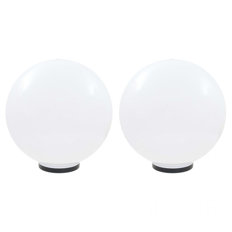 Lampy ogrodowe LED, 2 szt., kuliste, 50 cm, PMMA