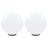 Lampy ogrodowe LED, 2 szt., kuliste, 50 cm, PMMA