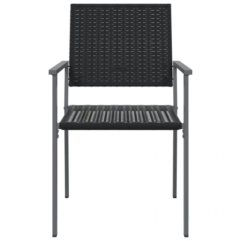 Krzesła ogrodowe, 6 szt., czarne, 54x62,5x89 cm, polirattan