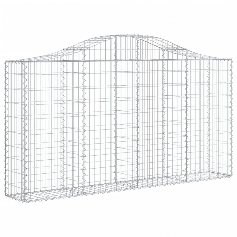 Kosze gabionowe, 4 szt, 200x30x100/120 cm, galwanizowane żelazo