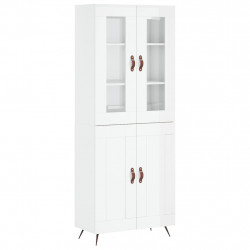 Witrynka biała połysk 69,5x34x180 cm materiał drewnopochodny