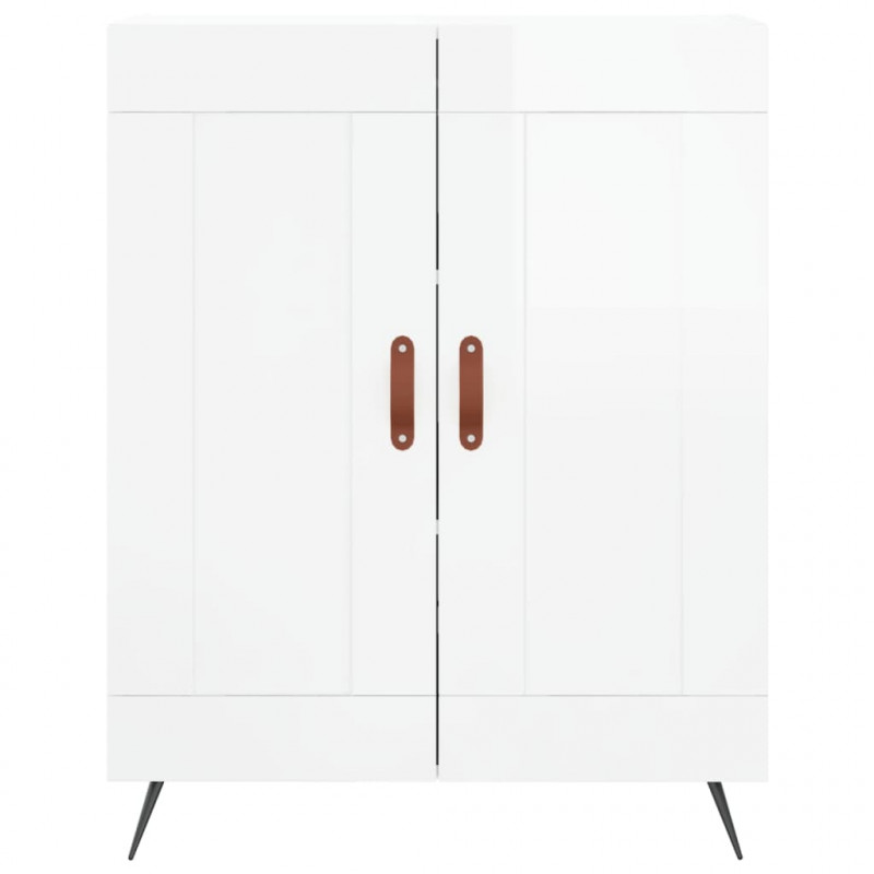 Witrynka biała połysk 69,5x34x180 cm materiał drewnopochodny