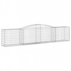 Kosze gabionowe, 2 szt, 400x50x80/100 cm, galwanizowane żelazo