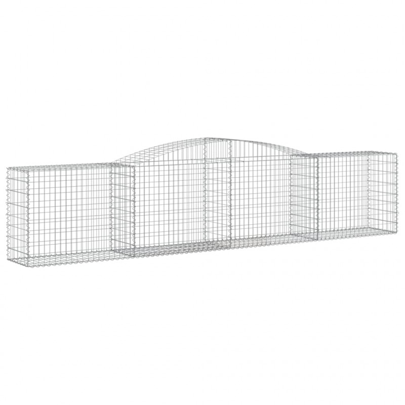Kosze gabionowe, 2 szt, 400x50x80/100 cm, galwanizowane żelazo