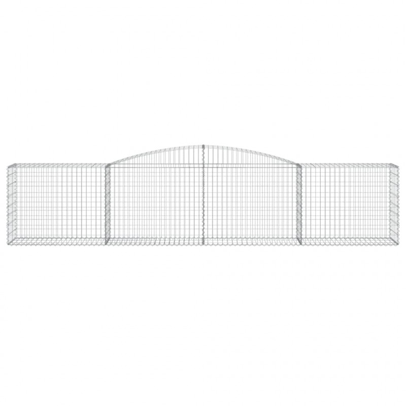 Kosze gabionowe, 2 szt, 400x50x80/100 cm, galwanizowane żelazo
