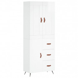 Witrynka biała połysk 69,5x34x180 cm materiał drewnopochodny