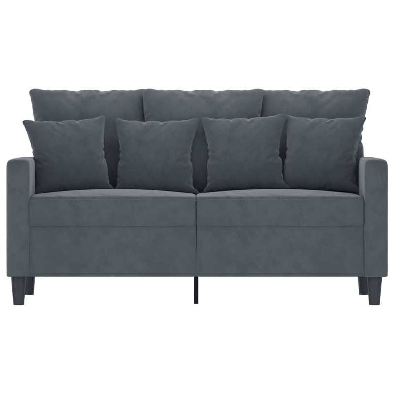 Sofa 2-osobowa, ciemnoszary, 120 cm, tapicerowana aksamitem
